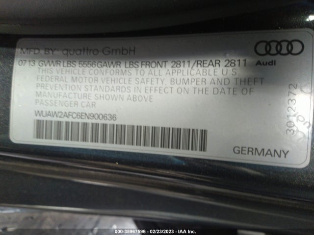 2014 Audi RS 7, VIN: WUAW2AFC6EN900636
