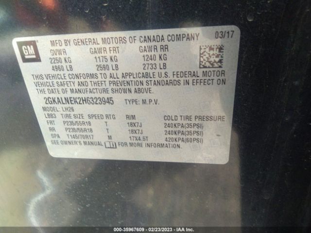 2GKALNEK2H6323945 GMC Terrain Sle