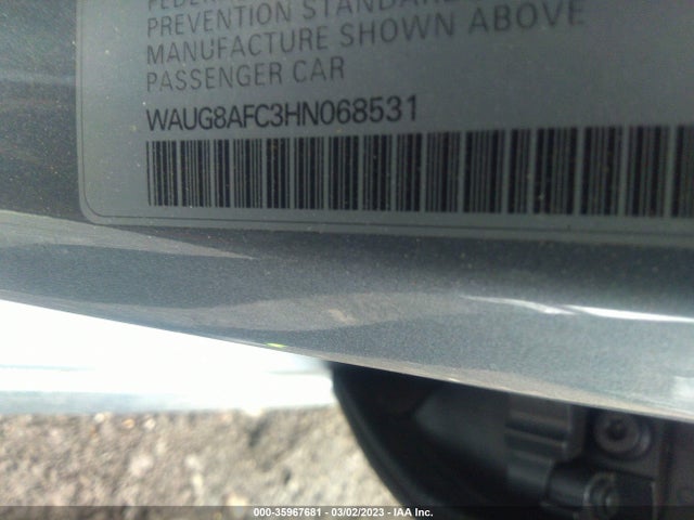 2017 AUDI A6 PREMIUM PLUS VIN: WAUG8AFC3HN068531