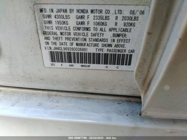 JH4CL96926C036891 Acura Tsx Navi