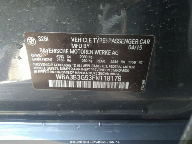 WBA3B3G53FNT18178 BMW 3 Series 328i Xdrive