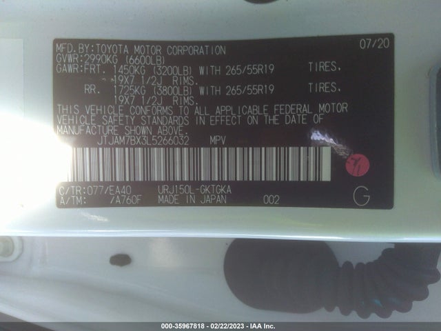 JTJAM7BX3L5266032 Lexus Gx Gx 460 Premium