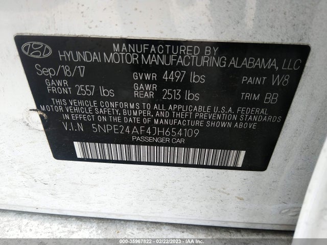 Hyundai SONATA SE 2018 5NPE24AF4JH654109 Image 9