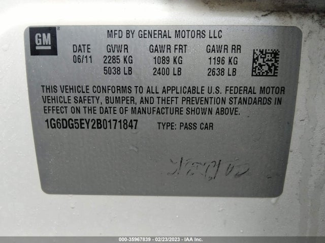 Cadillac Cts Sedan Luxury 2011 1G6DG5EY2B0171847 Image 10