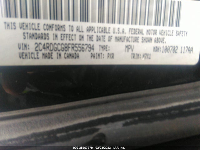 2015 Dodge Grand Caravan, VIN: 2C4RDGCG8FR556794