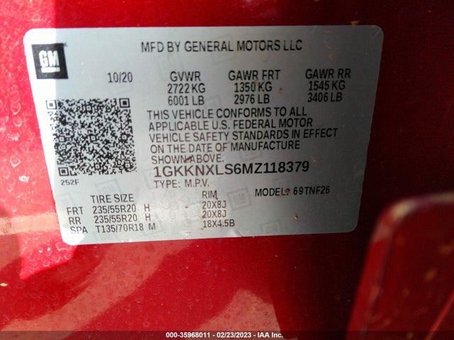 2021 GMC Acadia, VIN: 1GKKNXLS6MZ118379
