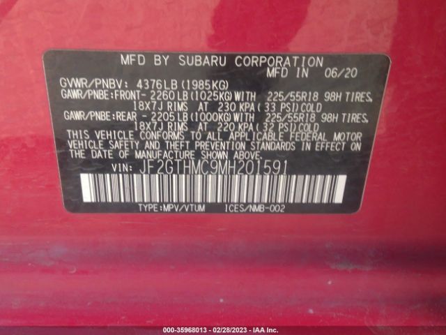 JF2GTHMC9MH201591 Subaru Crosstrek Limited