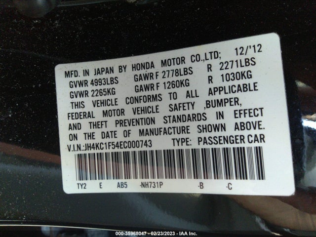 JH4KC1F54EC000743 Acura Rlx Tech Pkg