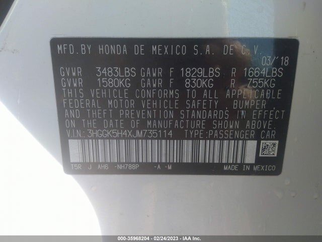 2018 HONDA FIT LX VIN: 3HGGK5H4XJM735114