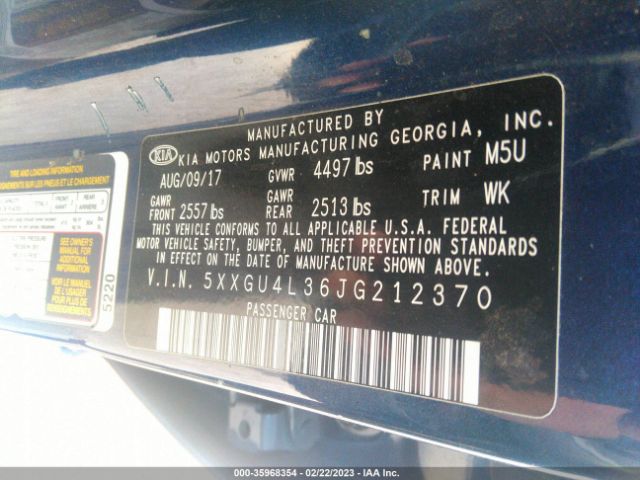 5XXGU4L36JG212370 KIA OPTIMA EX