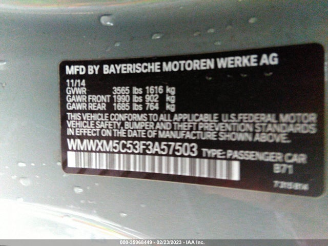 WMWXM5C53F3A57503 Mini COOPER HARDTOP