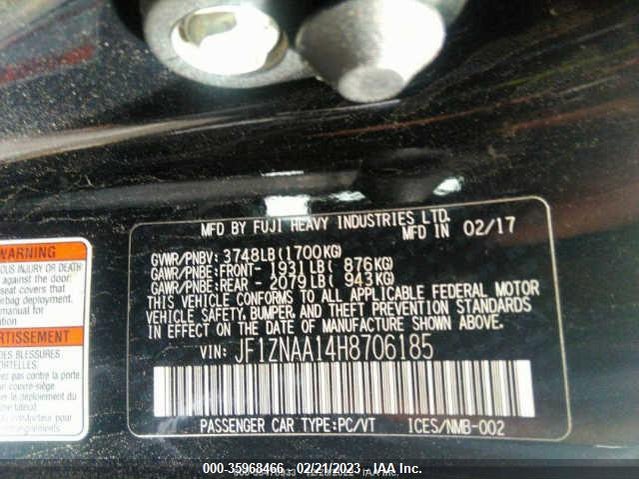 2017 Toyota 86, VIN: JF1ZNAA14H8706185