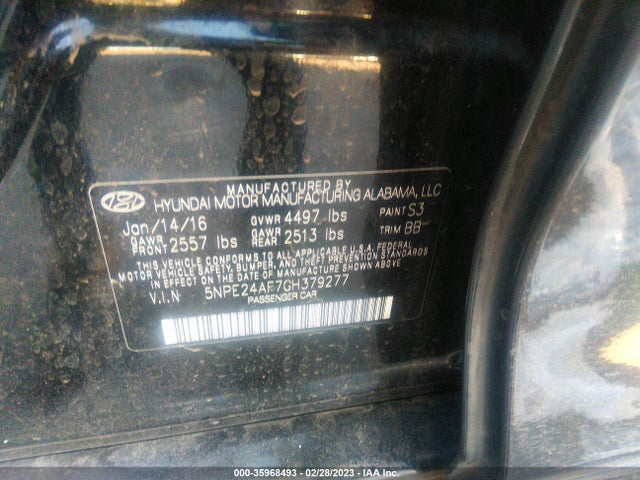 2016 Hyundai Sonata, VIN: 5NPE24AF7GH379277