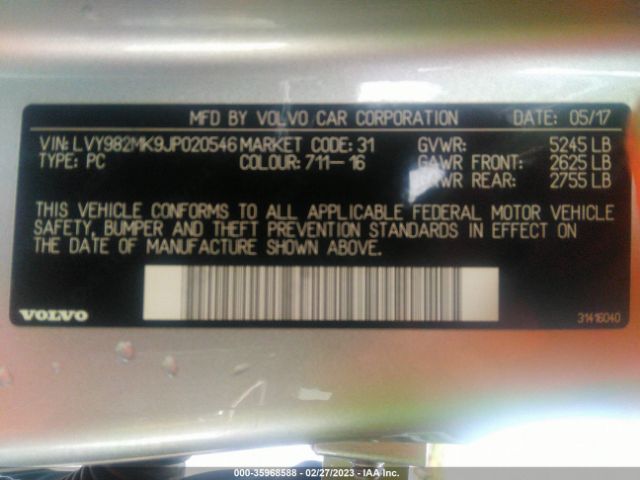 LVY982MK9JP020546 Volvo S90 Momentum