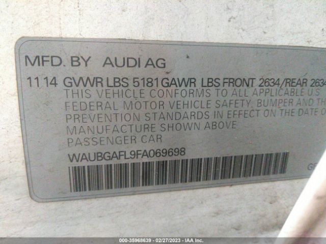 WAUBGAFL9FA069698 Audi S4 3.0t Premium Plus