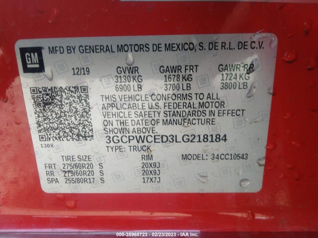 Chevrolet Silverado 1500 Lt 2020 3GCPWCED3LG218184 Image 9