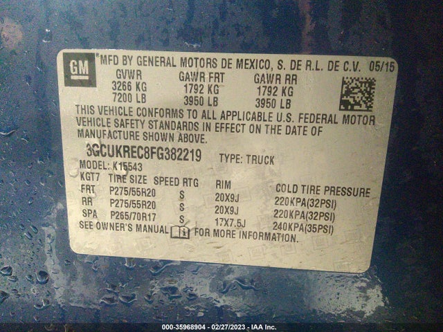 Chevrolet Silverado 1500 Lt 2015 3GCUKREC8FG382219 Image 9