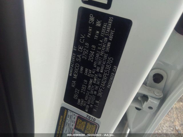 3KPF24ADXPE538705 KIA Forte Lxs