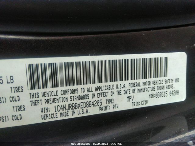 1C4NJRBBXED864205 Jeep Patriot Sport