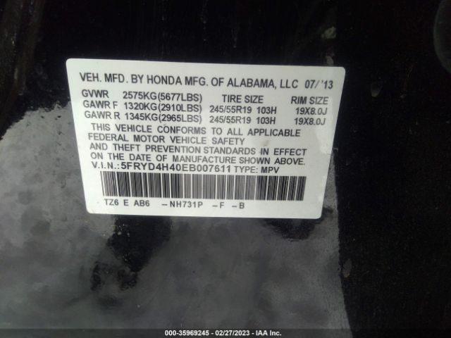 5FRYD4H40EB007611 Acura Mdx Tech Pkg