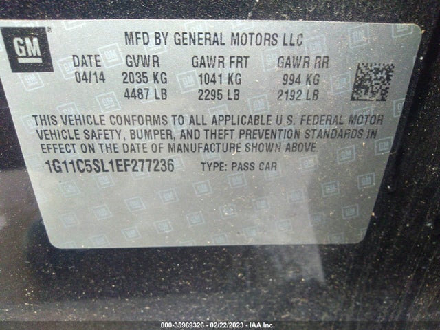 Chevrolet MALIBU LT 2014 1G11C5SL1EF277236 Image 9