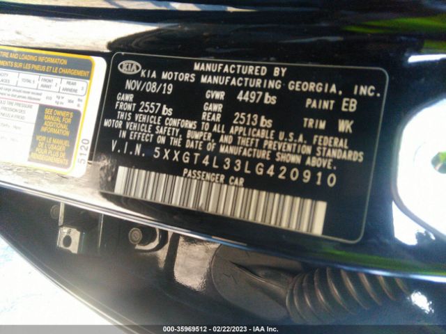 5XXGT4L33LG420910 KIA Optima Lx