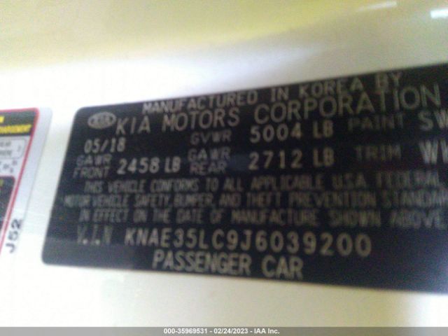KNAE35LC9J6039200 KIA STINGER GT