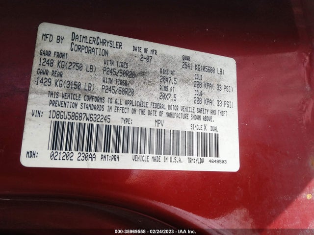 Dodge NITRO R/T 2007 1D8GU58687W632245 Image 11