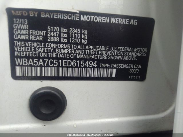 WBA5A7C51ED615494 BMW 5 Series 528i Xdrive