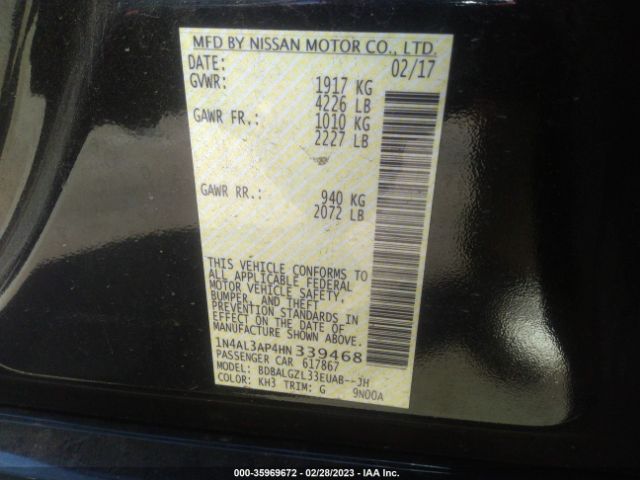 1N4AL3AP4HN339468 Nissan Altima 2.5 S
