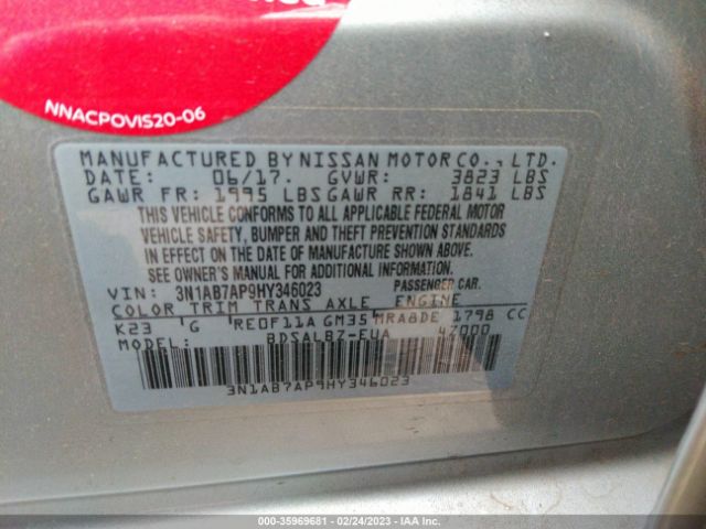 3N1AB7AP9HY346023 Nissan SENTRA S