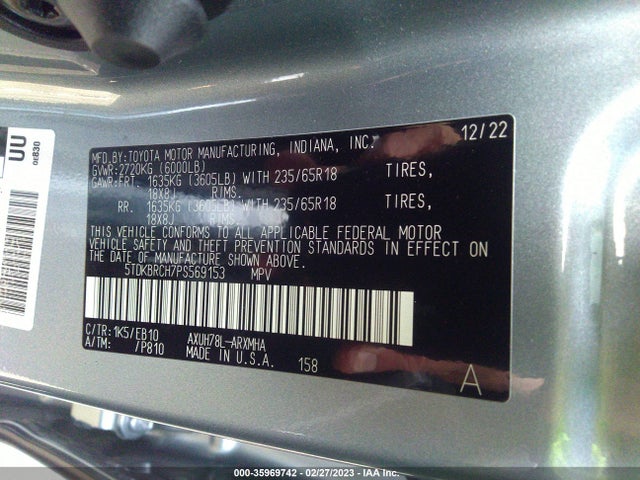 2023 Toyota Highlander, VIN: 5TDKBRCH7PS569153