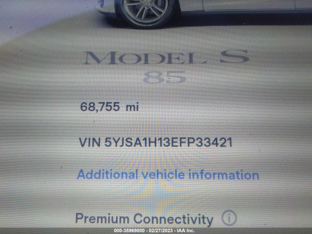 Tesla Model S 60 Kwh Battery/p85 2014 5YJSA1H13EFP33421 Image 7