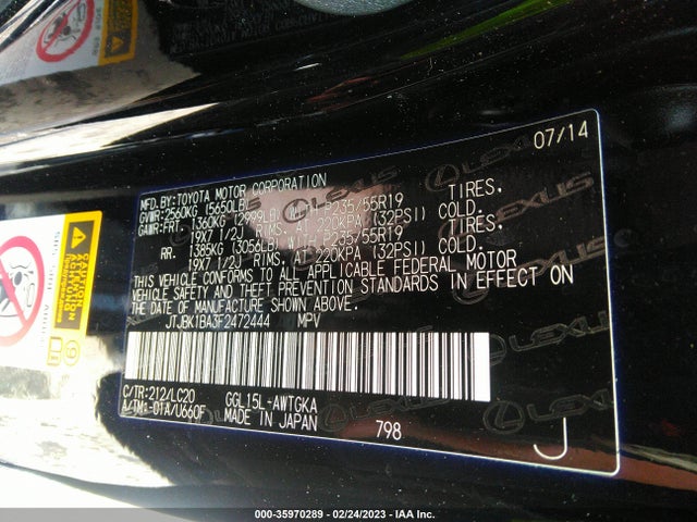 JTJBK1BA3F2472444 Lexus RX 350