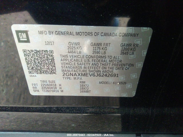 Chevrolet Equinox Premier 2018 2GNAXMEV6J6242691 Image 9