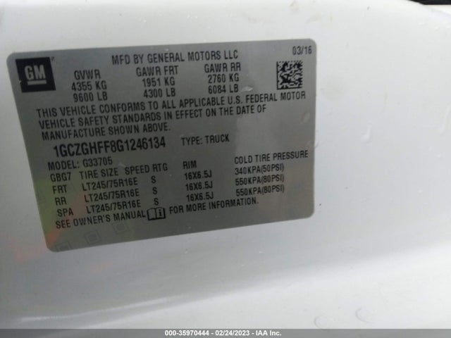 Chevrolet EXPRESS CARGO VAN 2016 1GCZGHFF8G1246134 Image 10