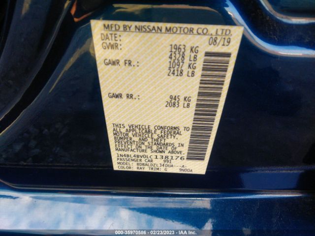 1N4BL4BV0LC138176 Nissan Altima 2.5 S