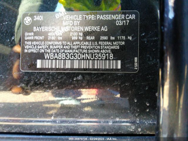 WBA8B3G30HNU35918 BMW 3 Series 340i