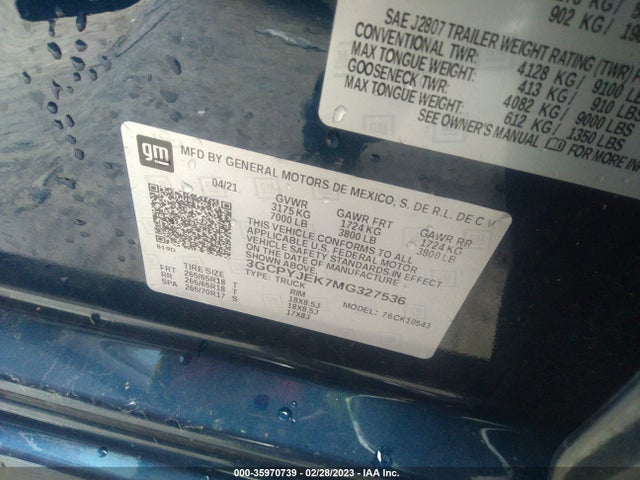 Chevrolet Silverado 1500 Lt 2021 3GCPYJEK7MG327536 Image 9