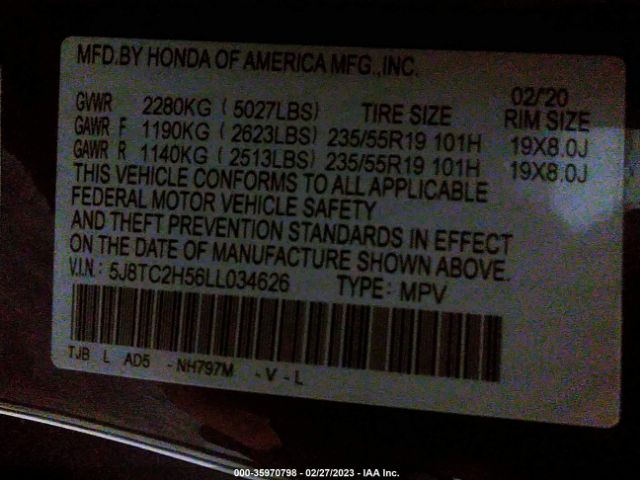 5J8TC2H56LL034626 Acura Rdx W/technology Pkg