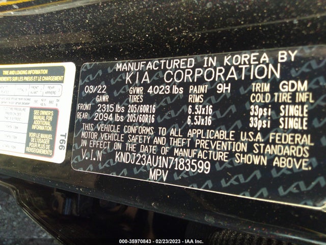 KIA SOUL LX 2022 KNDJ23AU1N7183599 Image 9