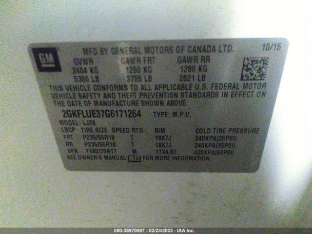 2GKFLUE37G6171264 GMC Terrain Slt