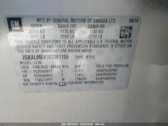 2GKALMEK9E6361159 GMC Terrain Sle