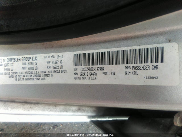 Dodge AVENGER SE 2012 1C3CDZAB0CN147484 Image 9