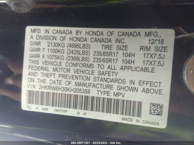 Honda CR-V LX 2019 2HKRW6H39KH205359 Image 11