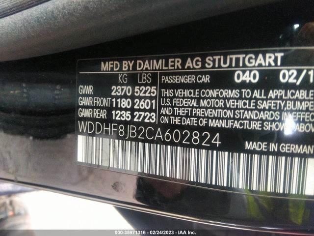 35971316 :رقم المزاد ، WDDHF8JB2CA602824 vin ، 2012 Mercedes-benz E-class E 350 مزاد بيع
