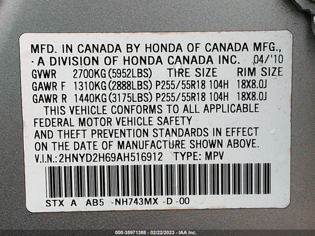 Acura Mdx Technology Pkg 2010 2HNYD2H69AH516912 Image 10