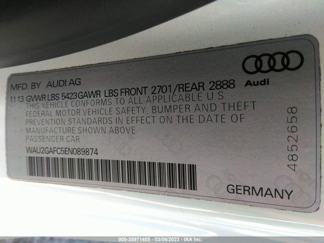 WAU2GAFC5EN089874 Audi A7 3.0 Prestige