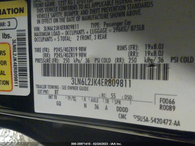 Lincoln MKZ 2014 3LN6L2JK4ER809811 Image 10
