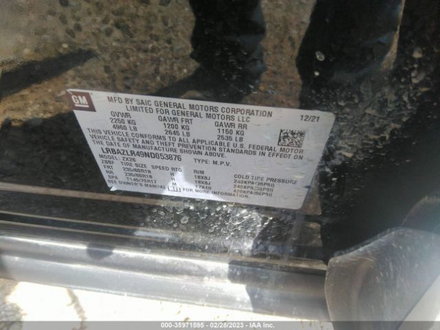 LRBAZLR49ND053876 Buick Envision Preferred